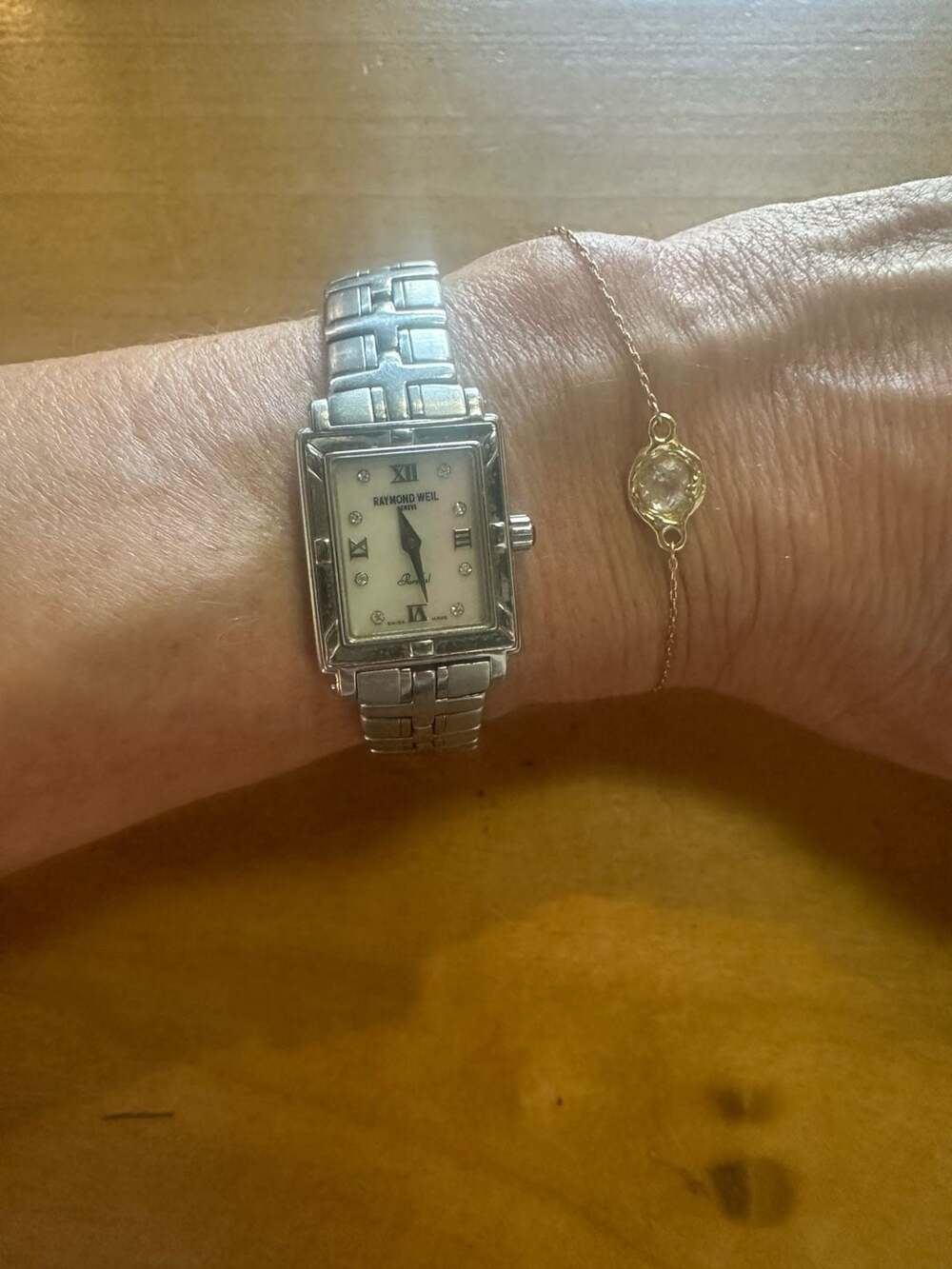 Raymond Weil Parsifal ladies mother of pearl and diamond watch